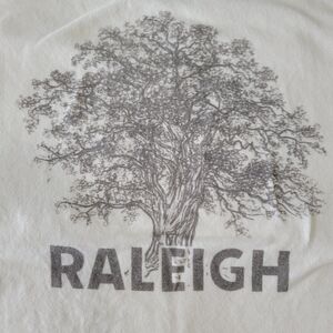 RALEIGH City of Oaks TShirt S EUC Cream Gender Neutral 100% Cotton Slim Fit